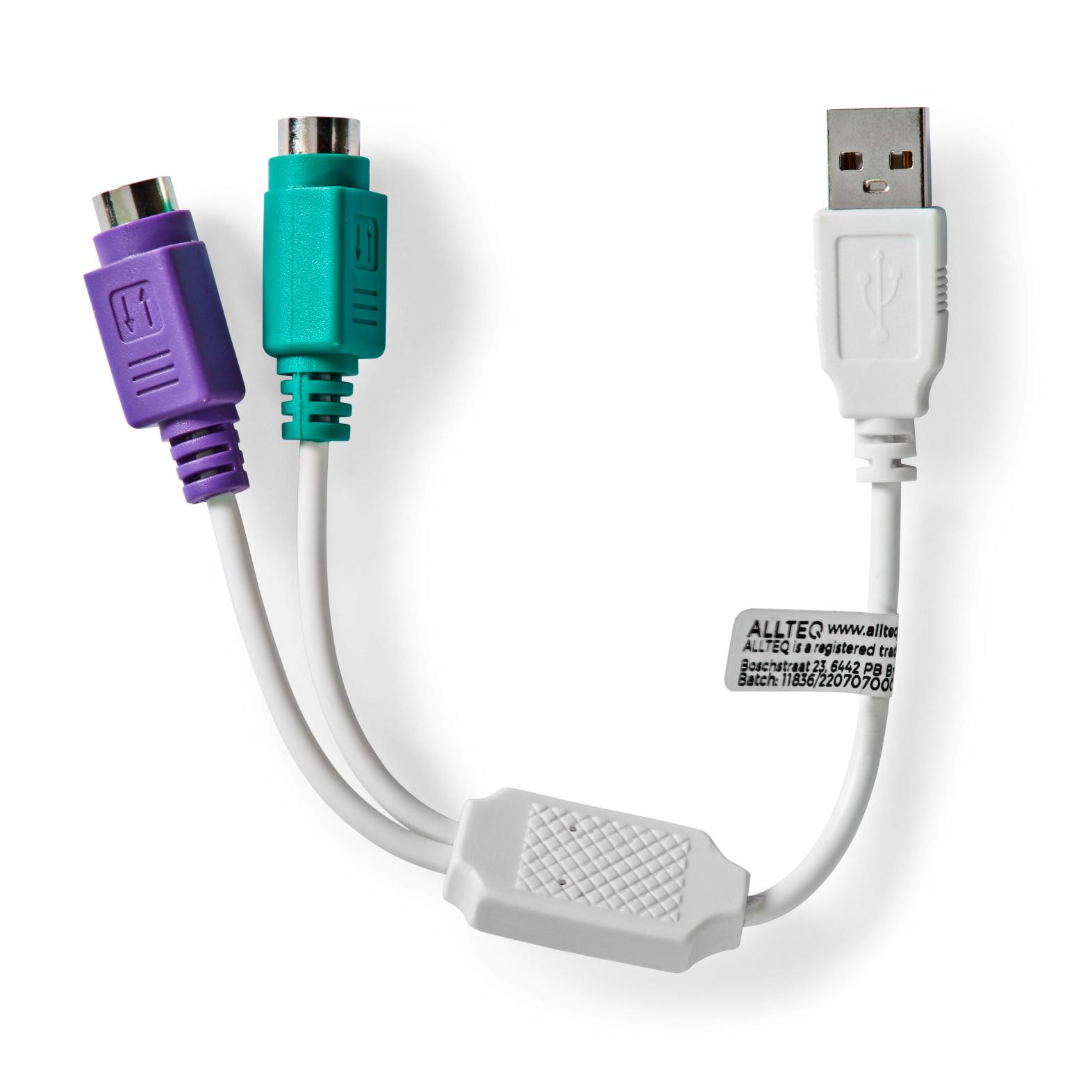 USB-adapter til PS/2-konverter - Allteq