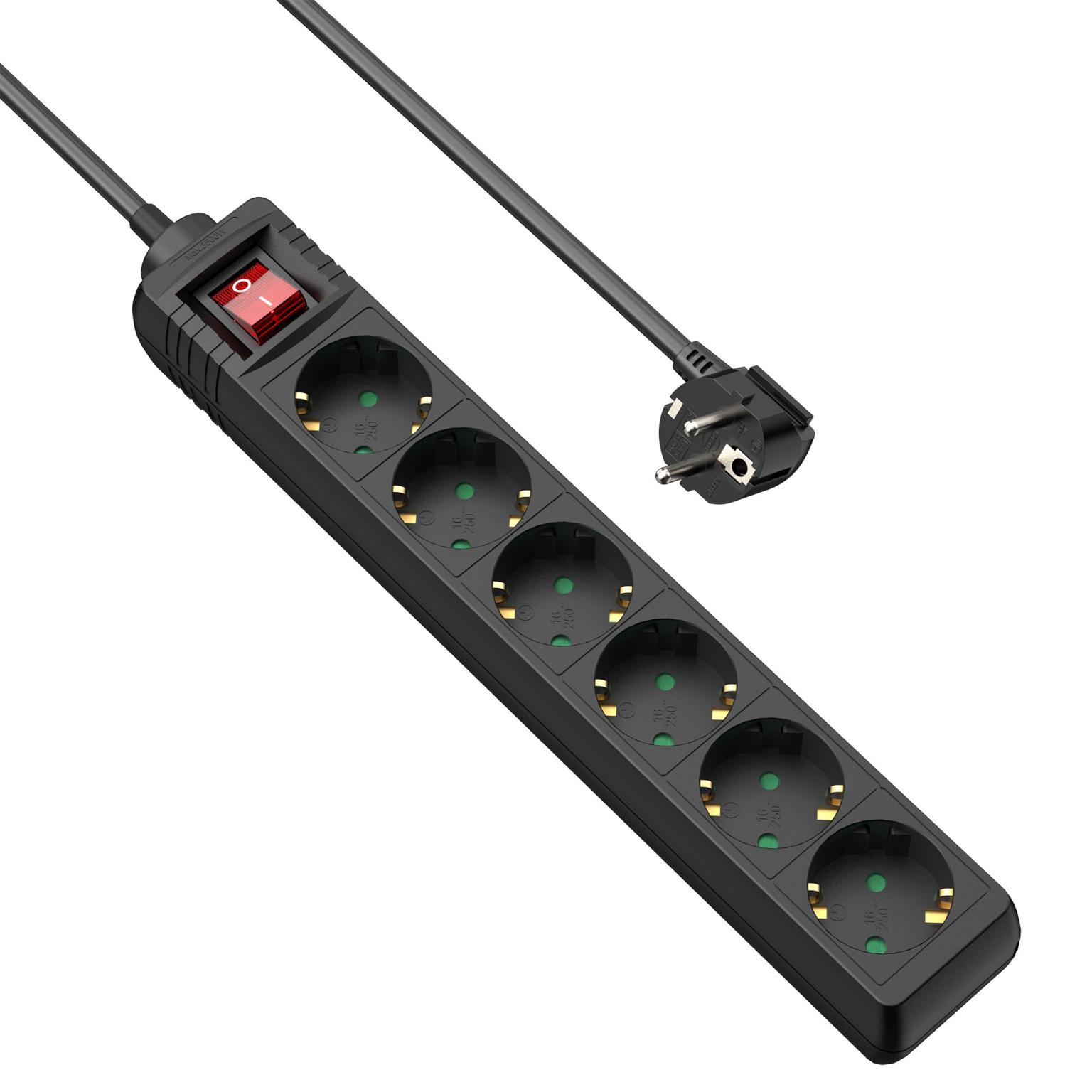 VOOMY 8 voudige stekkerdoos met 15W draadloze oplader, 4 stopcontacten, 3 USB-A, 1 USB-C en 15W wireless charger, schakelaar 2 m kabel, overspanningsbeveiliging 4000W (Wit
