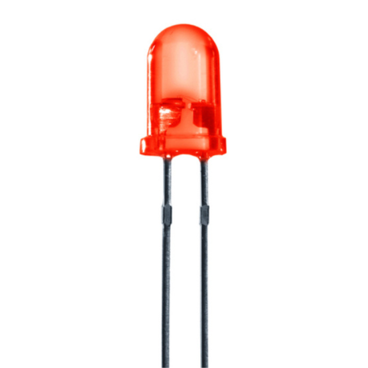 STANDARD LED 5mm RØD DIFFUUS