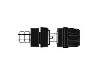 Isolerede 4 mm indgange med hoved og ring / sort (PKI10A)