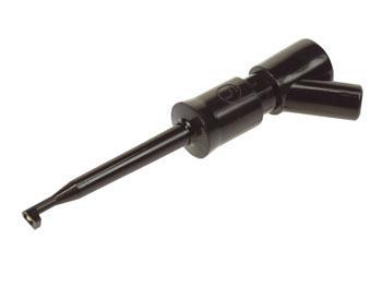 MINIATUR KLEMTESTPEN MED 2 mm BUSA FORBINDELSE (KLEPS2BU) - SORT