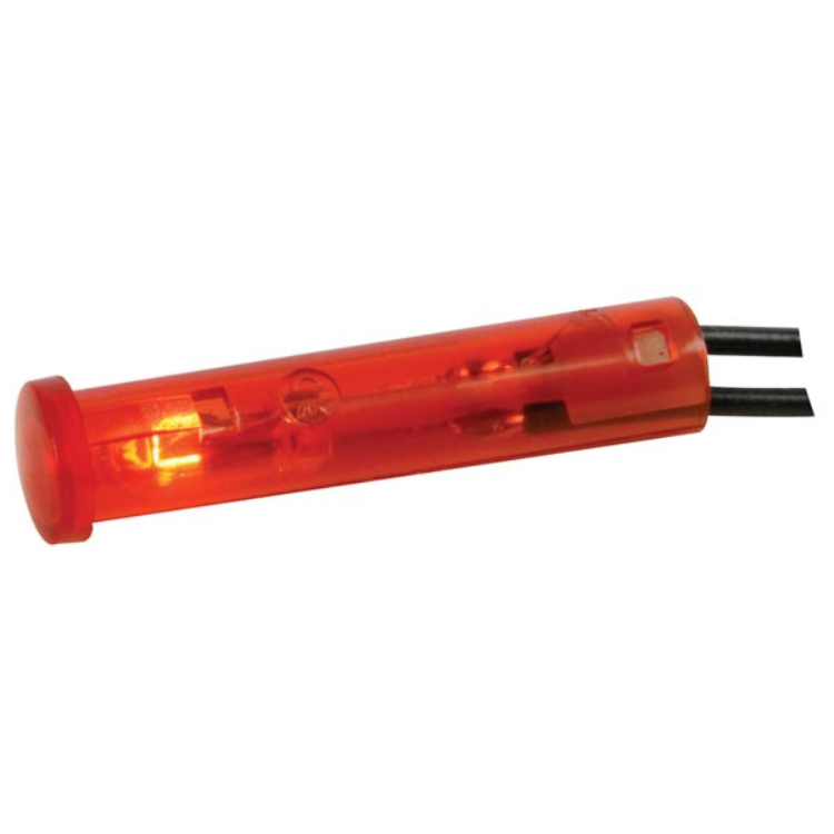 Rund 7 mm SIGNALLAMPE 24V rød