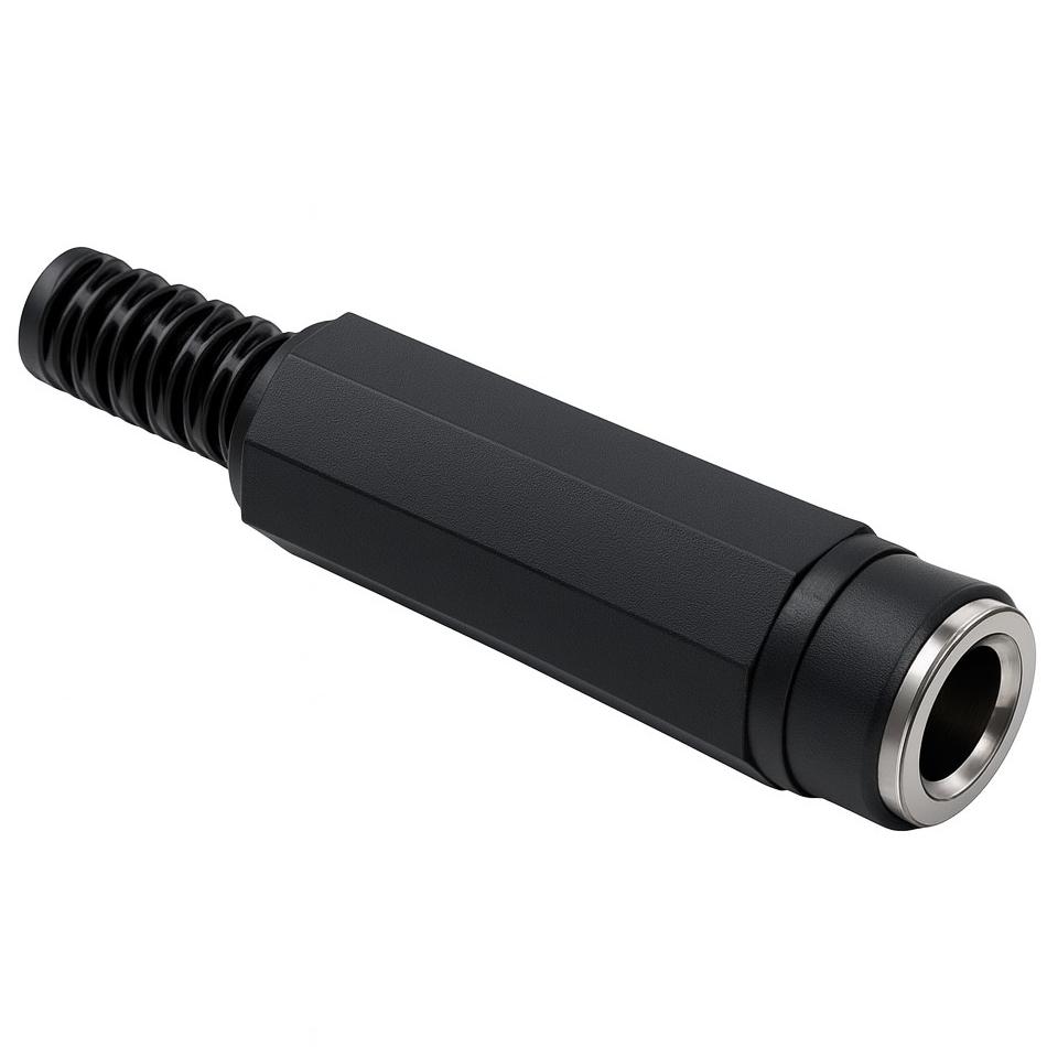 DC strømstik hun 5,5 × 2,5 mm til loddemontering