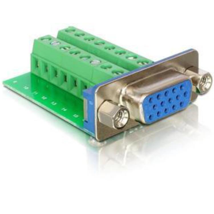 Klemmeblok 15-polet VGA-stikadapter - Delock