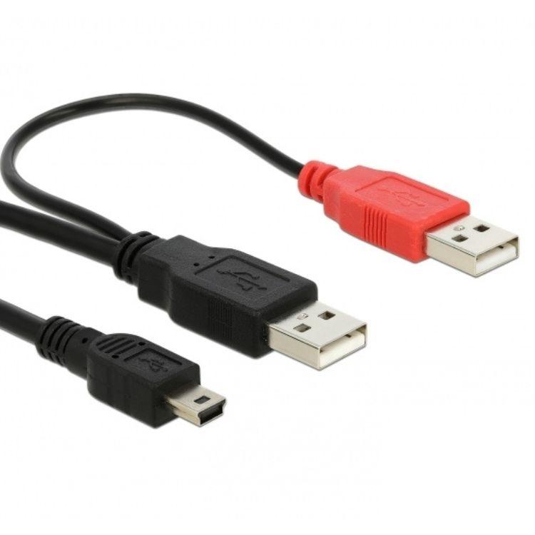 DeLOCK Kabel 2 X USB 2,0 A Stik > USB Mini 5-polet