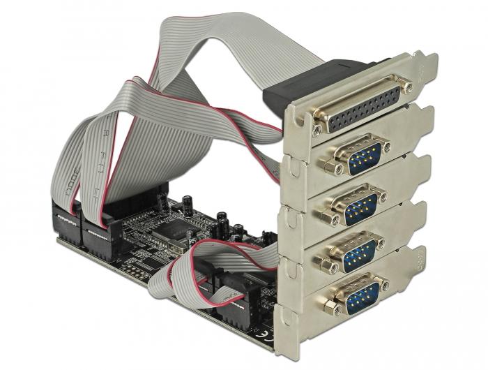 PCI Express Kort 4x seriel + parallel - Delock