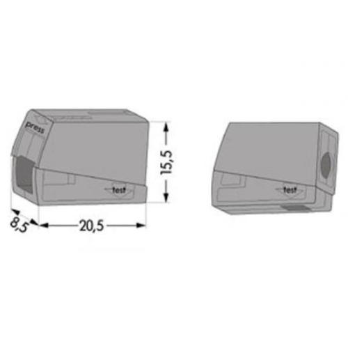 Ledningsklemme - 2 ledere - 2,5 mm² - Wago