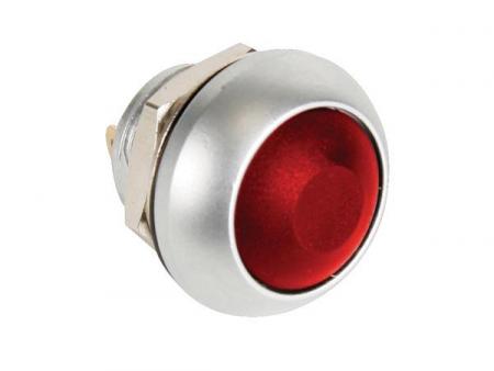 RUND METALKNAPPEAFBRYDER MED RØD Hætte 1P SPST OFF (ON) - HQ Products