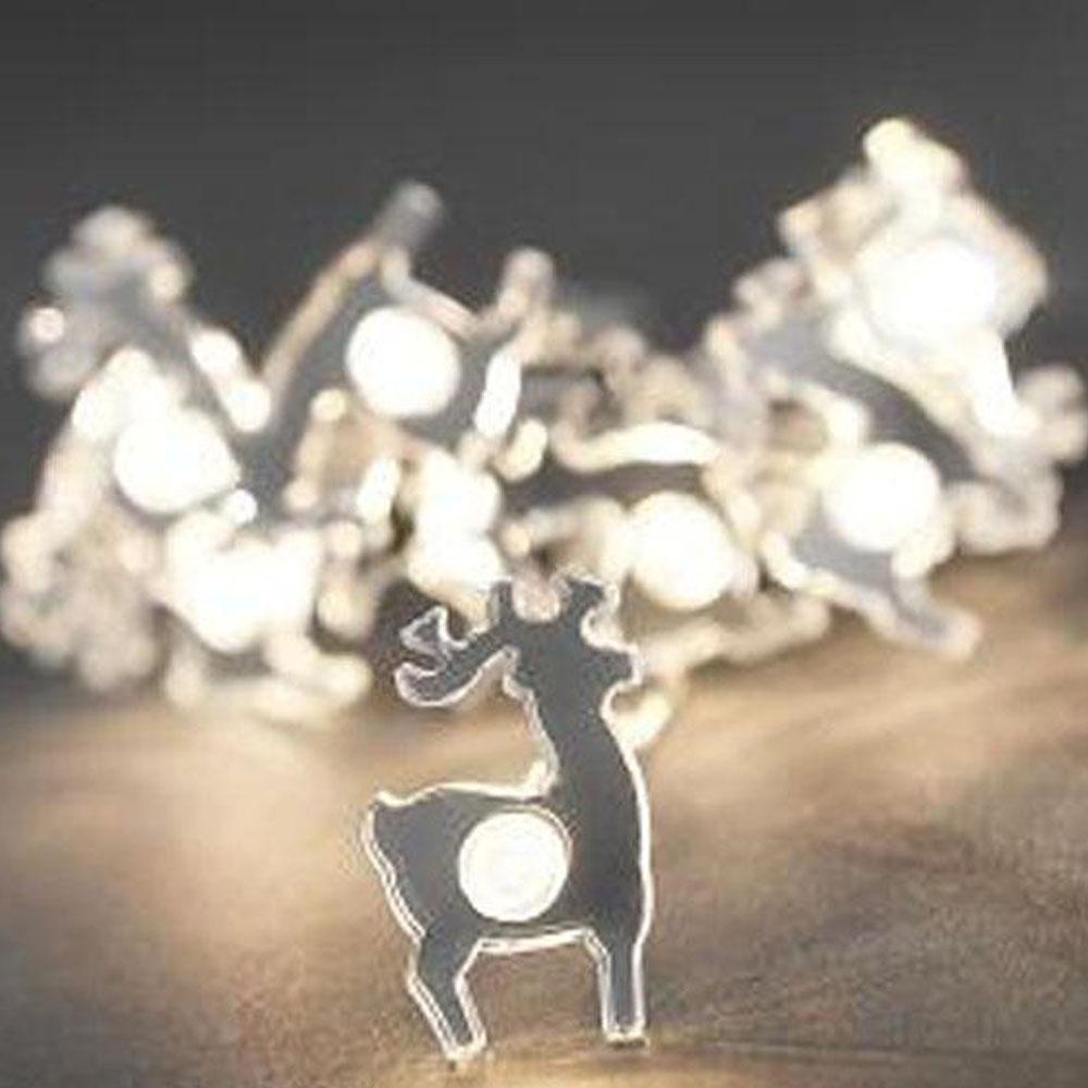 Lysguirlande - led-julelys indendørs - 10 lys - 0,9 meter - varm hvid - 3x AA