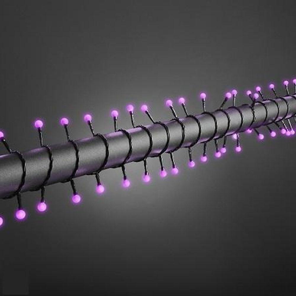 Lysskabel - LED julebelysning indendørs og udendørs - 80 lamper - 6,32 meter - lilla
