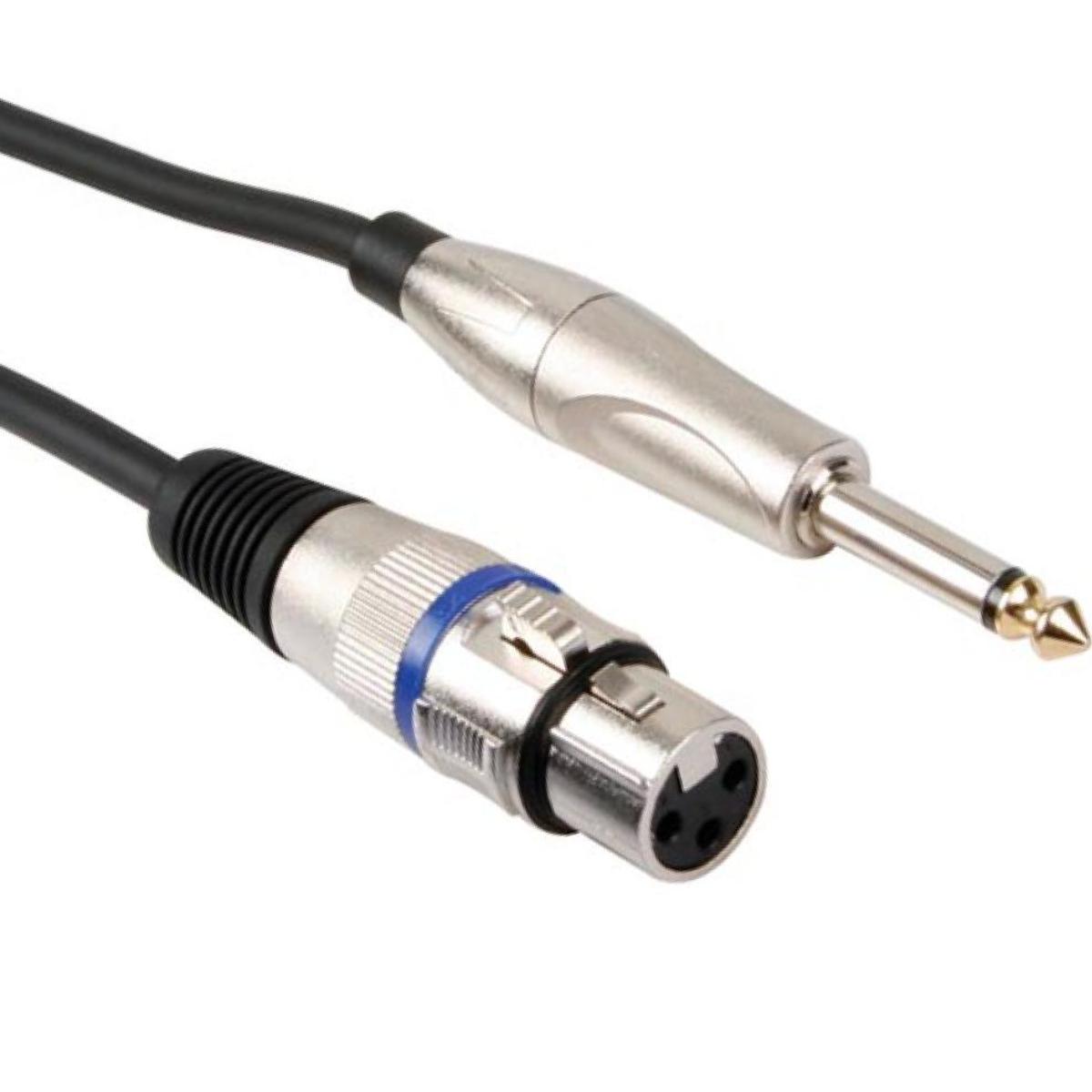 XLR hun til 6,3mm jack han mono audiokabel