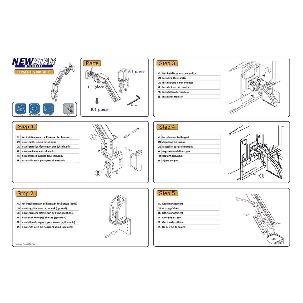 Beslag til skrivebord - Neomounts by Newstar