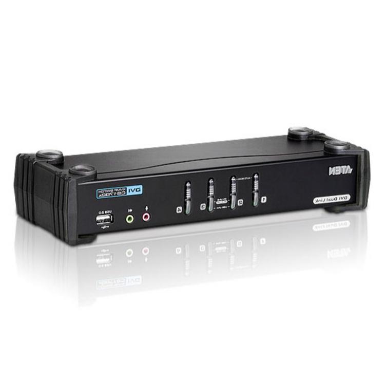 4-port USB DVI KVM-switch med lyd - Aten