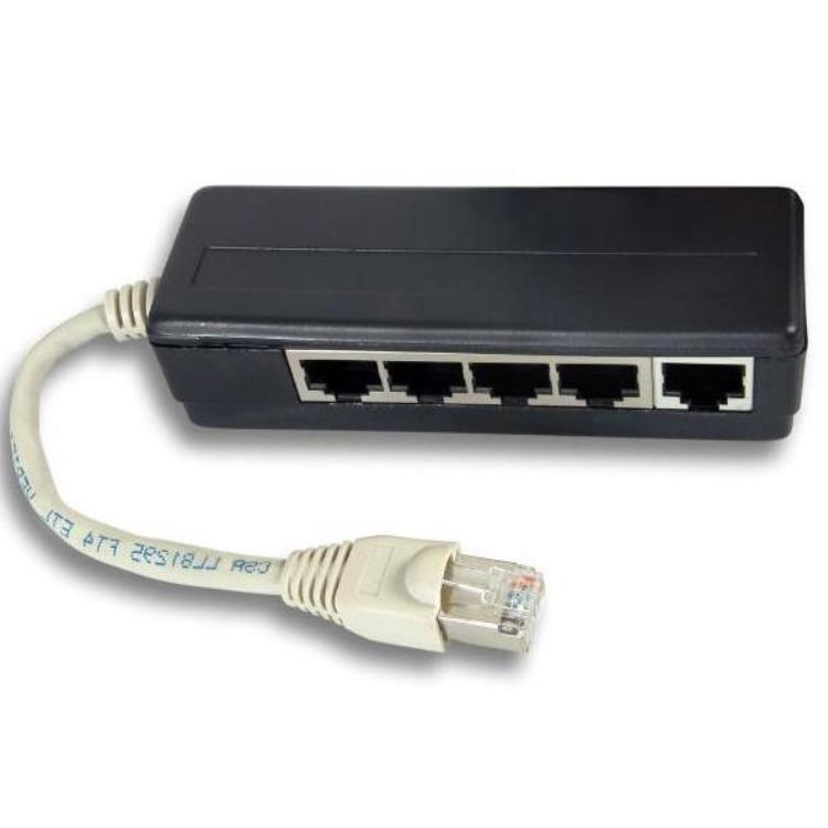 ISDN splitter RJ45 male til 5x RJ45 female afskærmet 0.15 meter