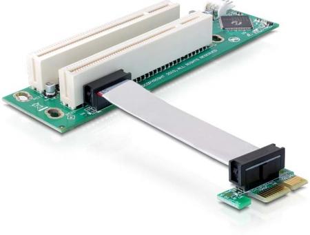 PCI Riserkort 2x32bit/5V venstre 9cm Kabel - Delock