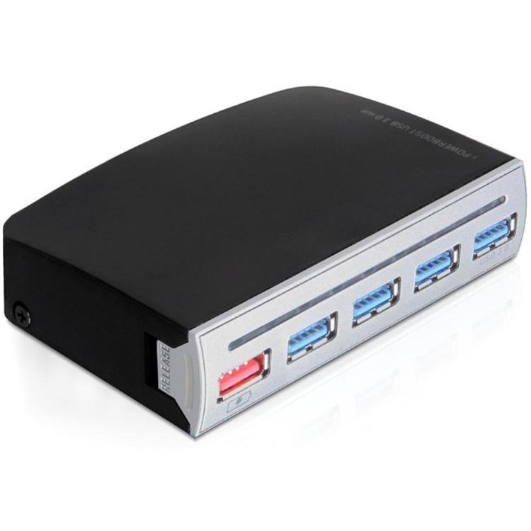 USB A hub med 4 data-porte og strømport til intern eller ekstern montering