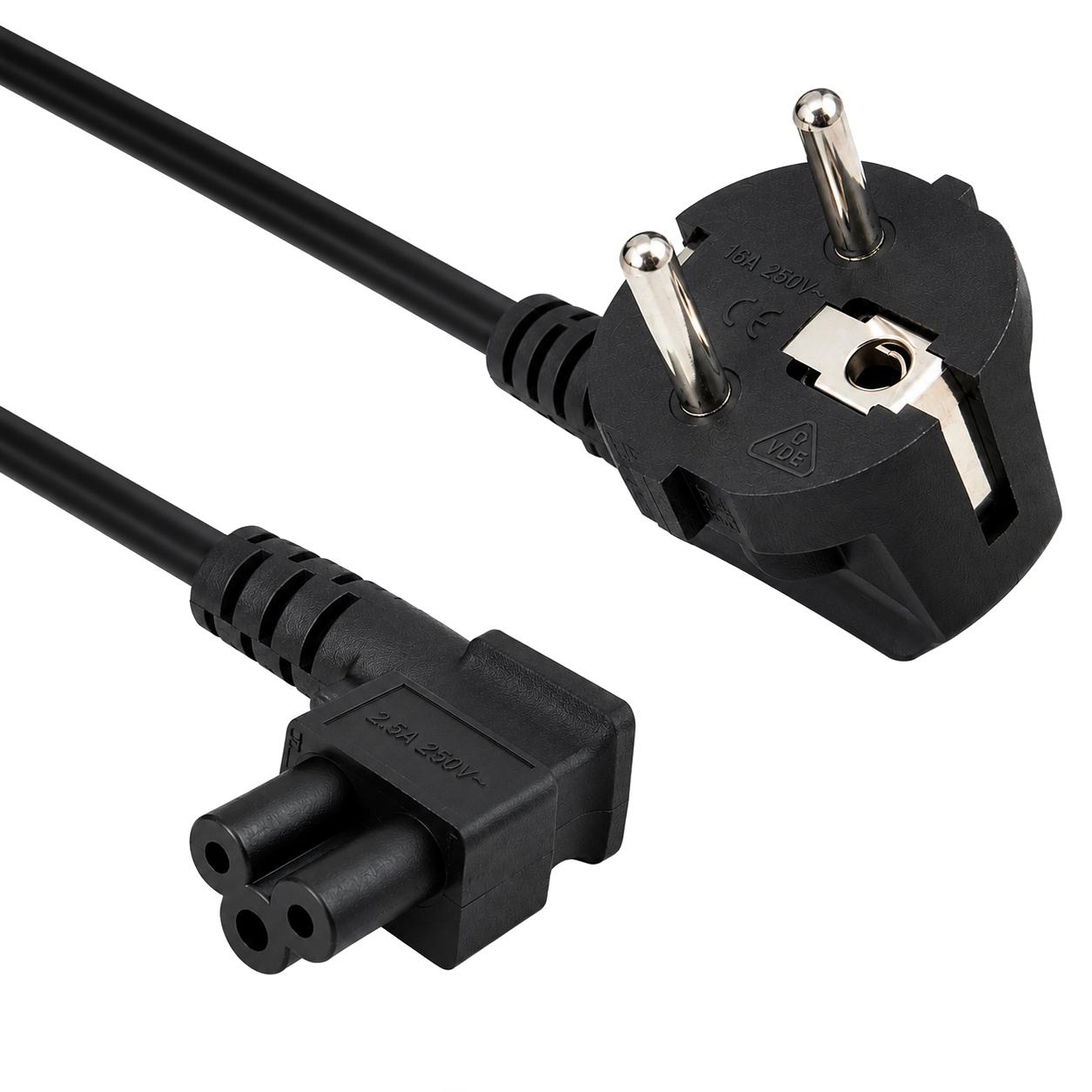 Apparatstrømkabel - C5 vinkel - Allteq