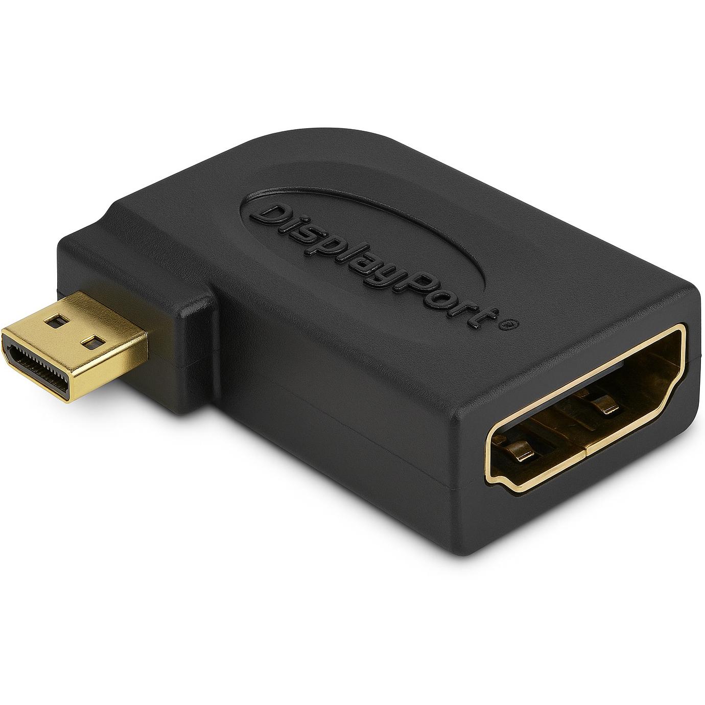 Adapter micro HDMI D St > A Bu sidel. vinklet sort