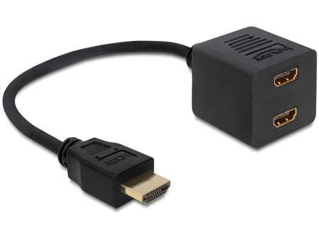 Adapterkabel HDMI St > 2x Bu High Speed HDMI med Ethernet - Delock