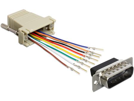 Adapter Sub D 15 Pin St > RJ45 Bu Montagesæt - Delock