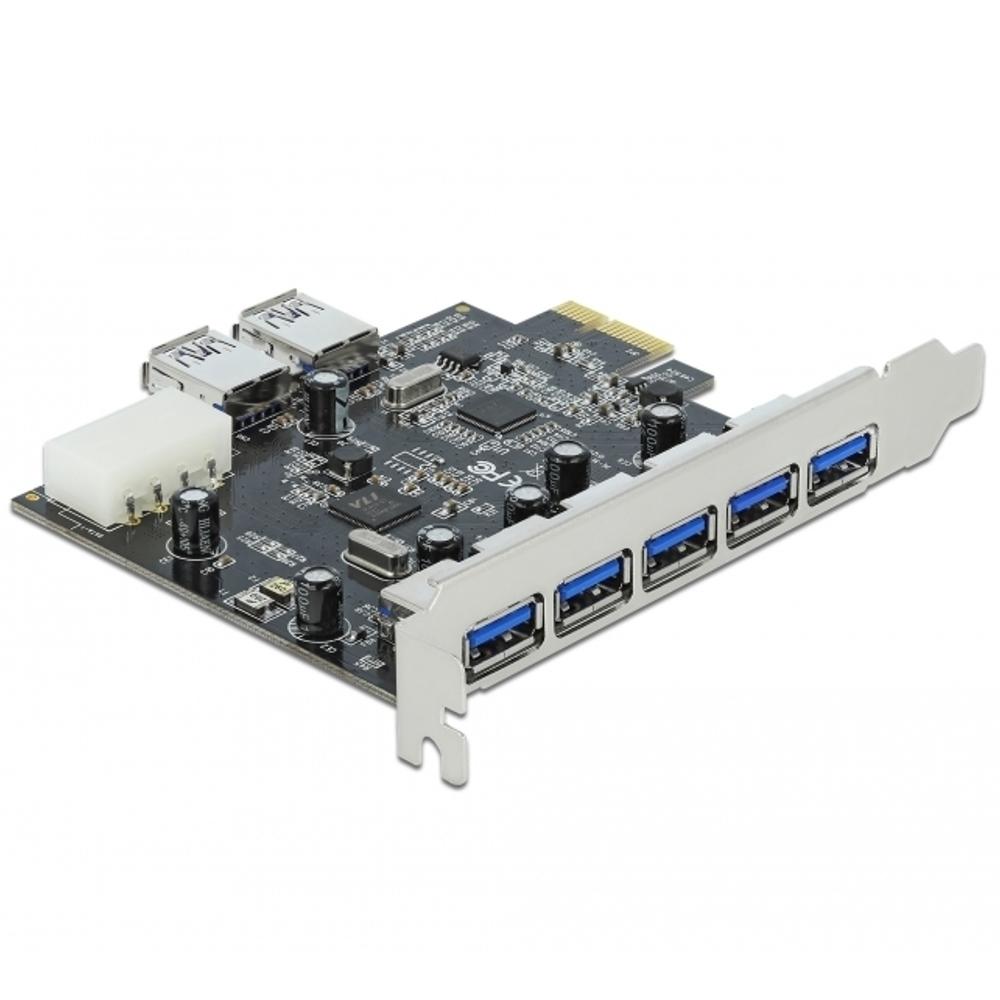 Delock PCI Express kort > 5 x ekstern + 2 x intern USB 3.0 - Delock