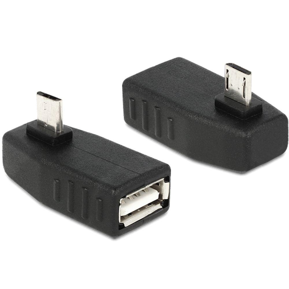 Delock Adapter USB micro B Stik > USB 2.0 A Hun OTG 270 vinklet