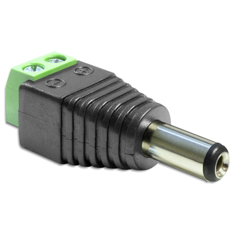 Delock Adapter DC 2,5 x 5,5 mm Stik > Klemrække 2-polet