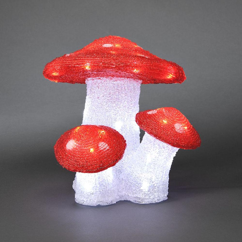 Mushroom - led-julelys udendørs og indendørs - 48 lys - 29 x 25,5 cm - kold hvid