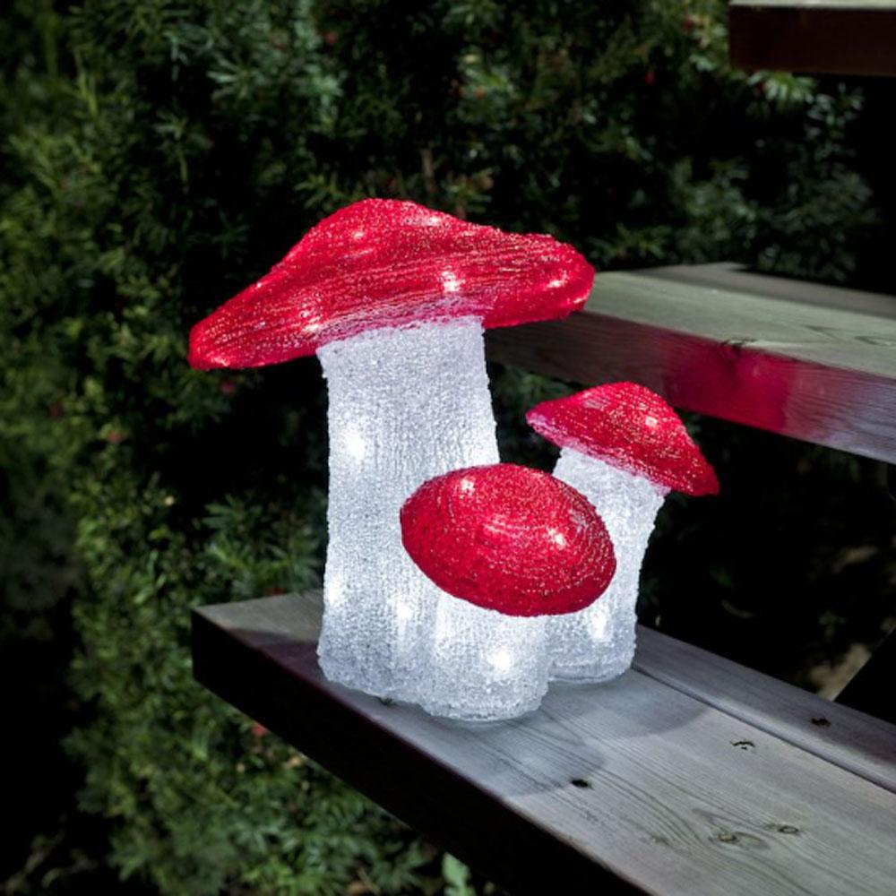 Mushroom - led-julelys udendørs og indendørs - 48 lys - 29 x 25,5 cm - kold hvid