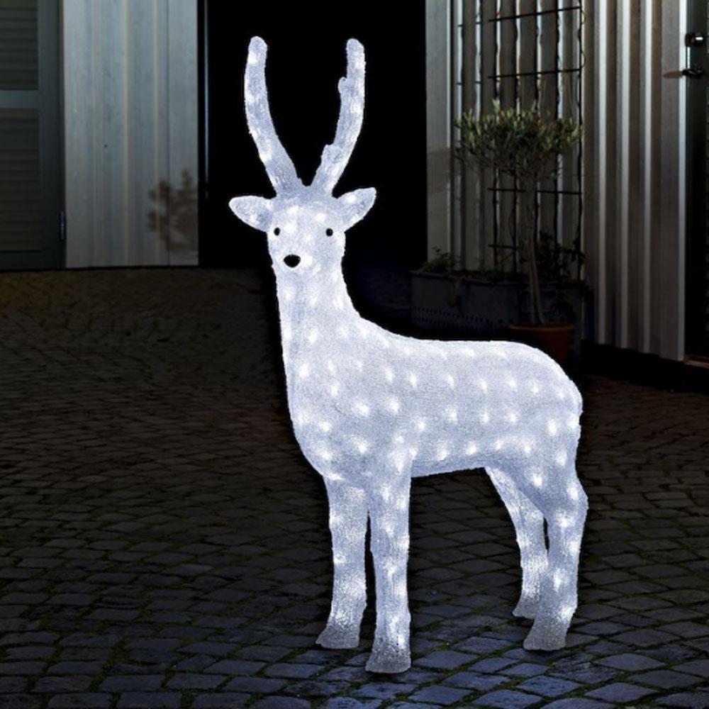 Rensdyr - led-julelys udendørs og indendørs - 160 lys - 65,5 x 105 cm - kold hvid