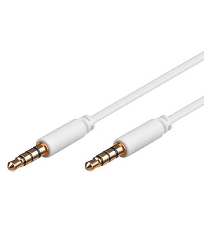 3,5mm stereo-stikkabel 4-polet iPhone 0,5m hvid Delock - Delock