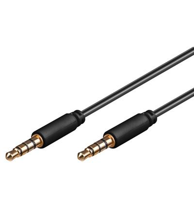 Delock 3.5mm 4 Pin M/M 0,5m sort - Delock