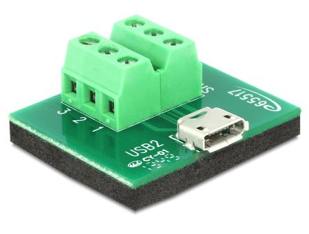 Delock Adapter Micro USB Stik > Terminalblok 6 Pin - Delock