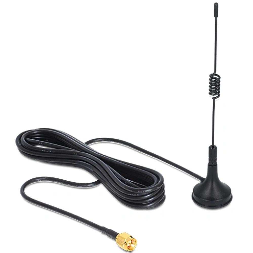 ISM 433 MHz antenne SMA hanstik 3 dBi omnidirektionel magnetisk fod