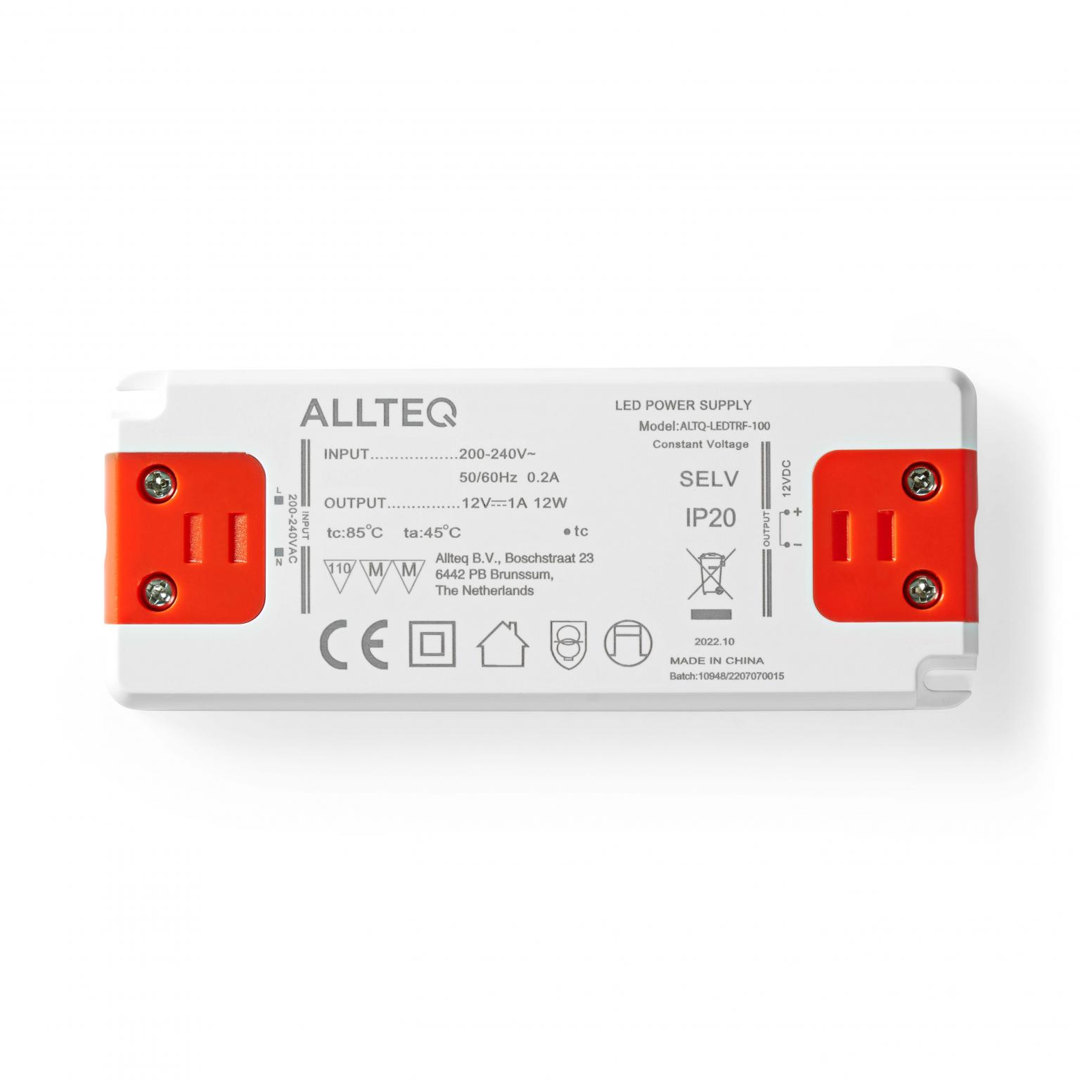LED Transformator 12V DC 1000mA Konstant Spænding IP20