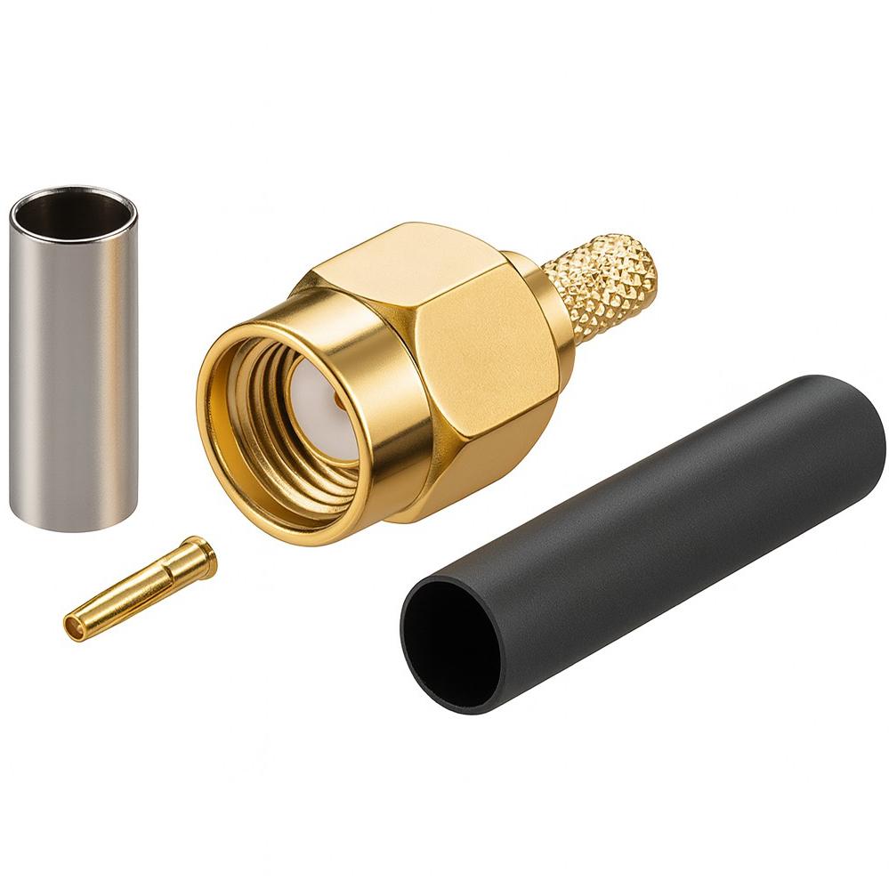 RP-SMA stik RG-174 RG-316 50 Ohm krimp forgyldt