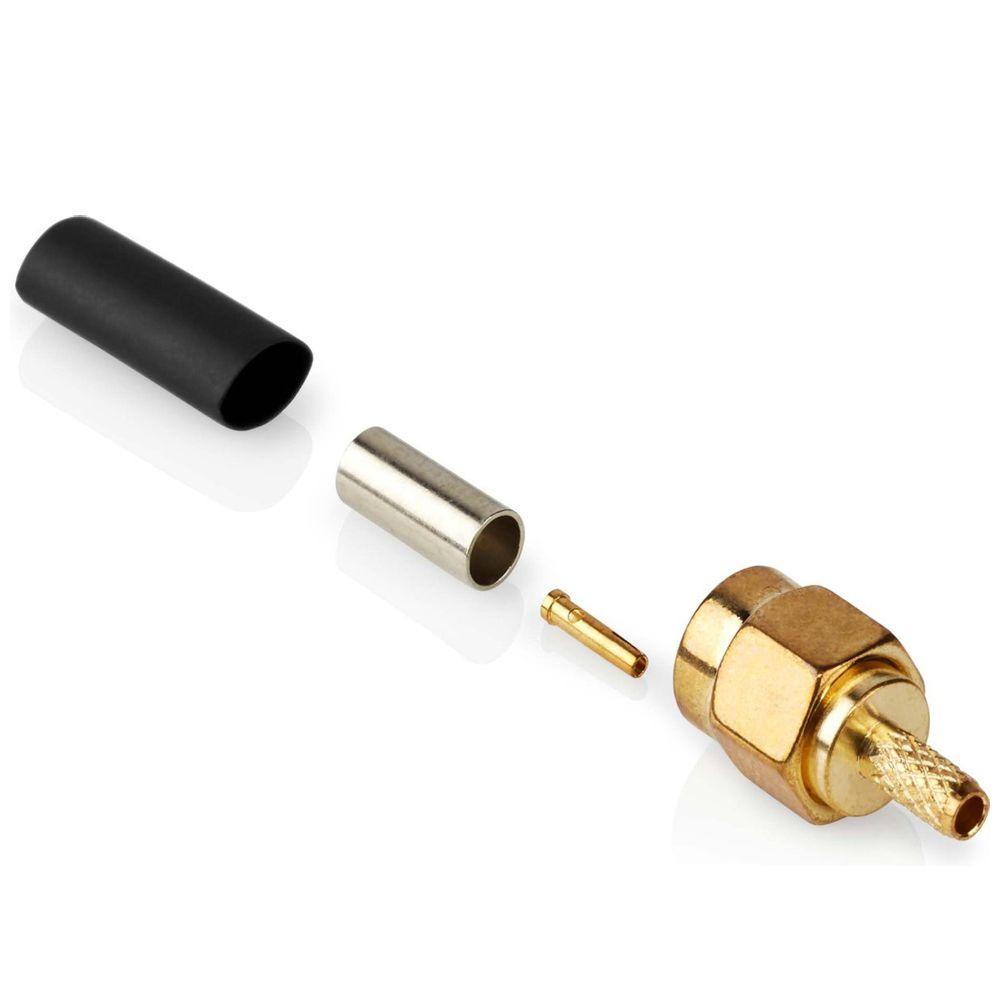 RP-SMA stik RG-174 RG-316 50 Ohm krimp forgyldt