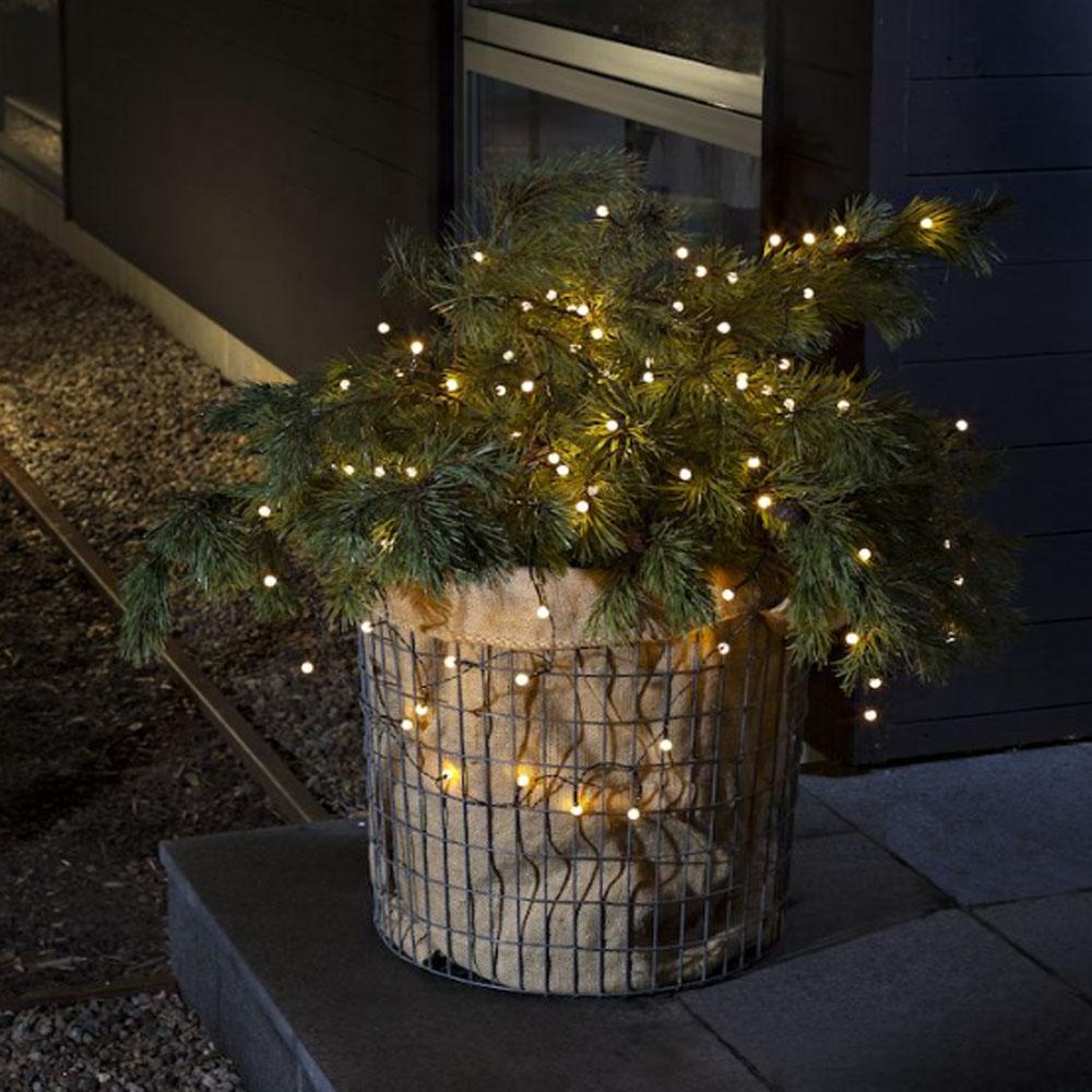 Klyngebelysning - led-julelys udendørs og indendørs - 40 lysdioder - 3,9 m - varm hvid - 4x AA
