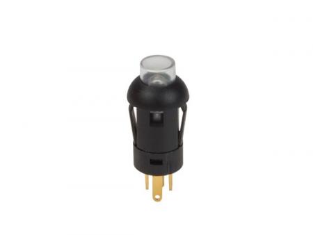 TRYKKNAP MINIATUR RUND SPST (TIL/FRA) 1P MED KABLER HVID LED - Velleman