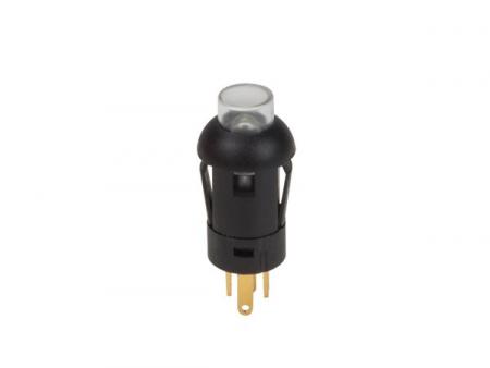 TRYKKNAP MINIATUR RUND SPST (TIL/FRA) 1P MED KABEL GRØN LED - Velleman