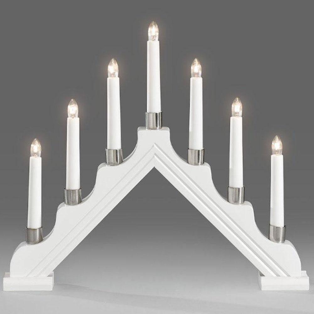 Julekandelaber - indendørs julelys - 7 lys - 34 x 39 cm - varm hvid