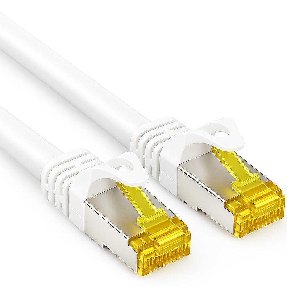 • Mærke: Allteq • Type: Cat 7 S/FTP • Farve: hvid • Længde: 0,25 meter • Kabeldiameter: 6,2 mm • Kerne: fleksibel • Kappe: pvc • Stik: forgyldte • Ledere: CU - AWG 26/7 • Tilslutning 1: RJ45 male • Tilslutning 2: RJ45 male • Båndbredde: 550 MHz • Max. overførselshastighed: 10 Gb/s • Max. båndbredde: 600 MHz • Standard: TIA-568B • Garanti: 5 år Allteq Cat 7 S/FTP kabel Med dette dobbelt afskærmede Allteq cat 7 netværkskabel på 0,25 meter kan data transporteres med en meget høj hastighed. Den maksimale overførselshastighed med dette S/FTP-kabel er 10 Gb/s, og båndbredden dertil er 600 MHz. Disse hastigheder opnås naturligvis kun, hvis det tilsluttede udstyr også er i stand til det. Anvendelse Kablet er under de rette omstændigheder i stand til ægte topydelse. Den maksimale hastighed på 10 Gb/s opnås, hvis forbindelsen til det øvrige udstyr er optimal. Hertil har dette kabel forgyldte stik og et robust pvc-omslag i farven hvid. Afskærmning af lederpar: folie, afskærmning af kabel: fletværk. Stikkene er udstyret med træk aflastning. Egenskaber • Dobbelt afskærmet netværkskabel • Lynhurtigt op til maksimalt 10 Gb/s • Fås i flere længder og farver • Kabel med træk aflastning • Forgyldte kontakter • Velegnet til alle patchpaneler Tekniske egenskaber Kablets ledere er fremstillet af CU med en tykkelse på AWG 26/7. Dette Allteq cat 7 S/FTP kabel har en båndbredde på 600 MHz. Kablets stik er begge af typen male RJ45. Dette kabel fås i forskellige længder, alle længder er tilgængelige i flere farver. Garantien på dette kabel er 5 år. Netværkskabel - hvid, Type: Cat 7 S/FTP (PiMF) - LSZH, Tilslutning 1: RJ45 male, Tilslutning 2: RJ45 male, Ledere: Cu - AWG 26/7, Længde: 0,25 meter. Tilslutninger: RJ45 male, Ledermateriale: CU, AWG-værdi: 26/7, Kabeldiameter: 6,2 mm, Kerne: Fleksibel, Farve: Hvid, Max. båndbredde: 600 MHz, Standard: TIA-568B