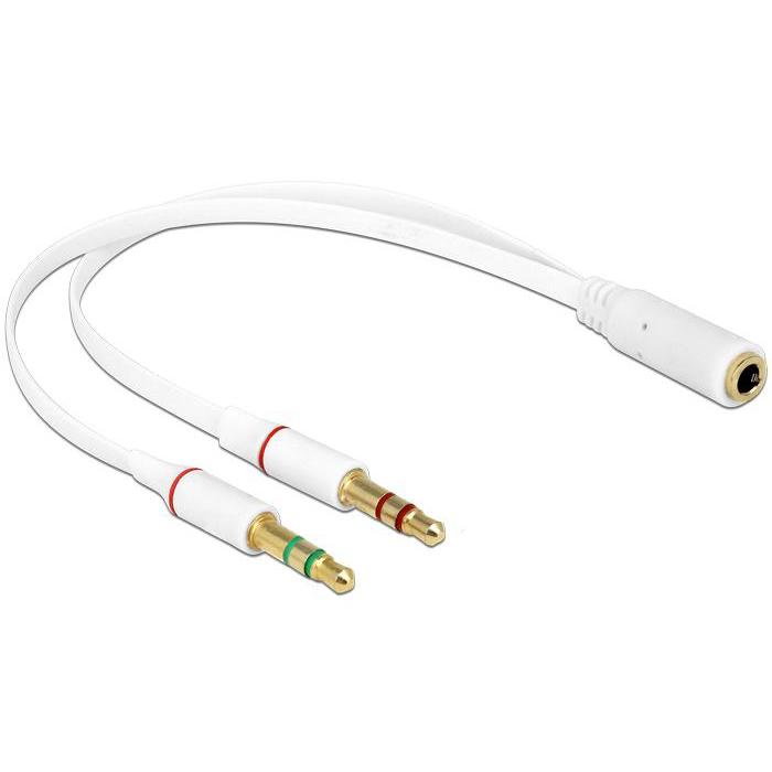 Delock Headset Adapter 1 x 3,5 mm 4-polet Jack > 2 x 3,5 mm 3-polet Kl - Delock