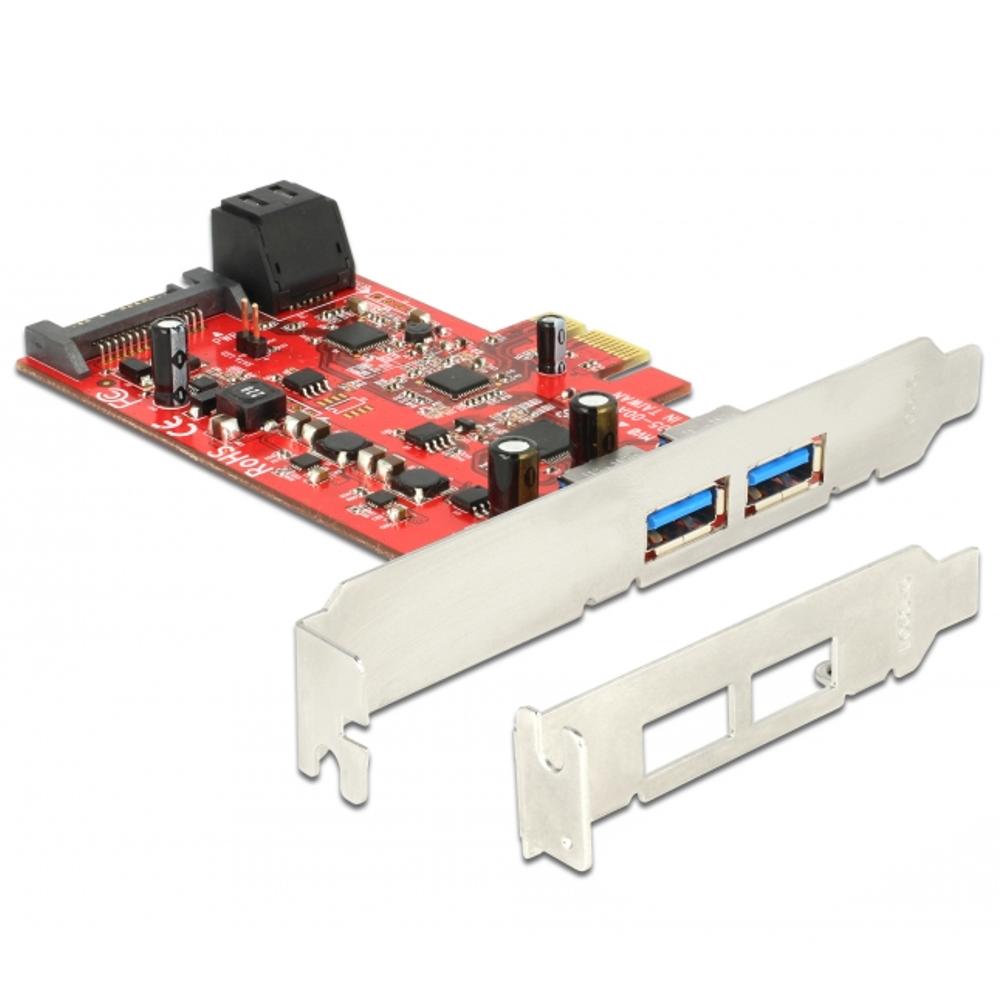 Delock PCI-E x1: 2x USB 3.0 + 2x SATA - Delock