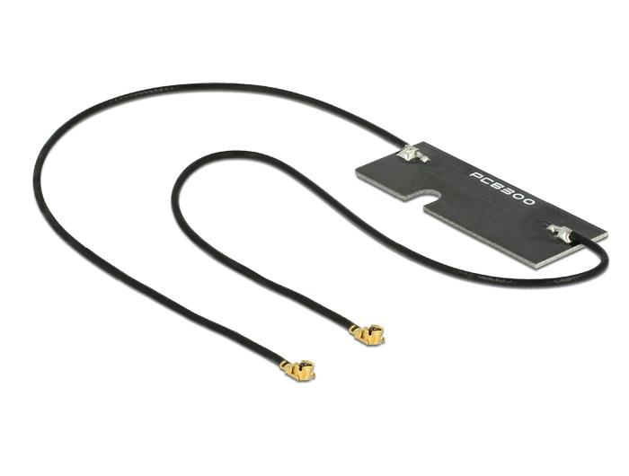 Delock Dual Antenne WLAN MHF/U.FL LP 068 kompatible stik 802.11 ac/a/h/ - Delock