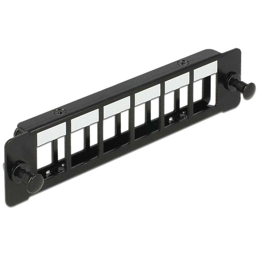 Keystone monteringspanel 6-porte – Metal – Sort – Delock