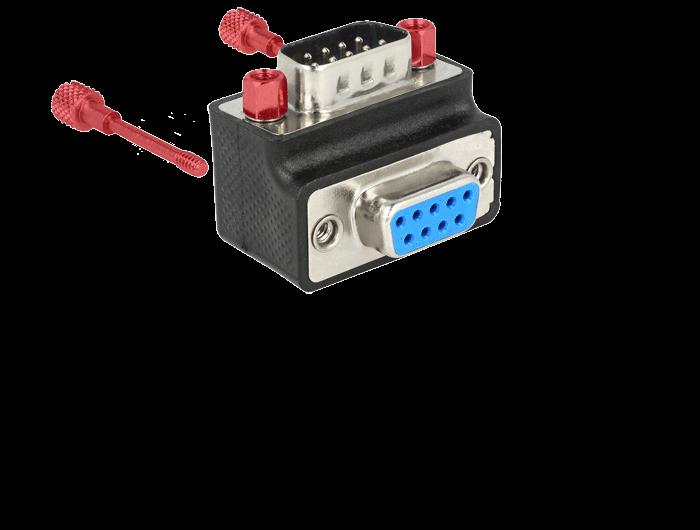 Delock Adapter Sub D 9 Pin Stik > Hun 90 vinklet møtrik og skrue - Delock