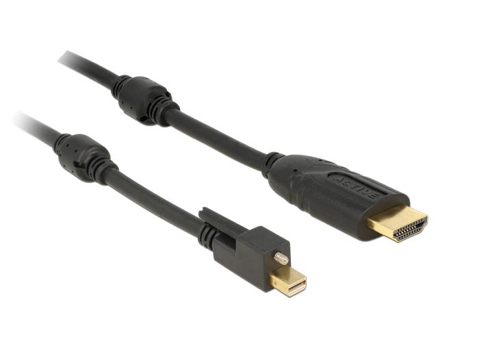 Delock Kabel mini DisplayPort 1.2 stik med skrue > HDMI stik 4K Ak - Delock