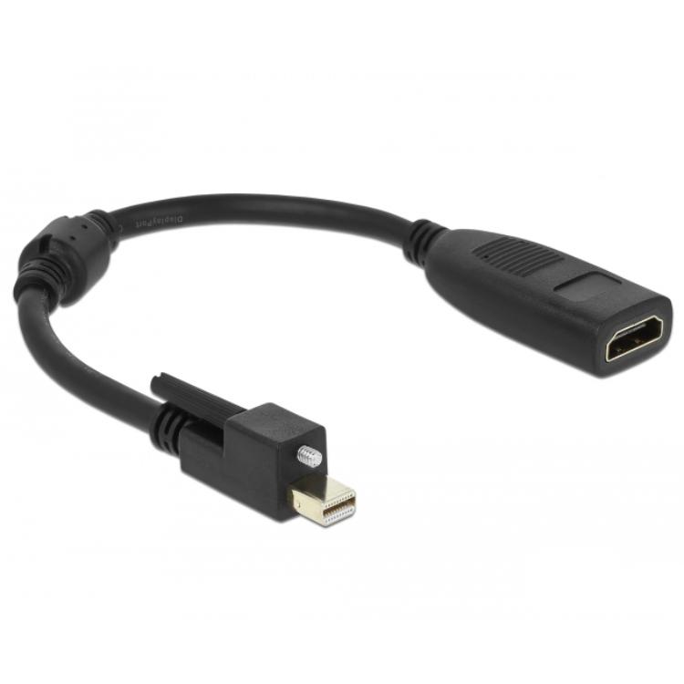 Delock Adapter mini DisplayPort 1.2 Stik med skrue > HDMI Stik 4K A - Delock