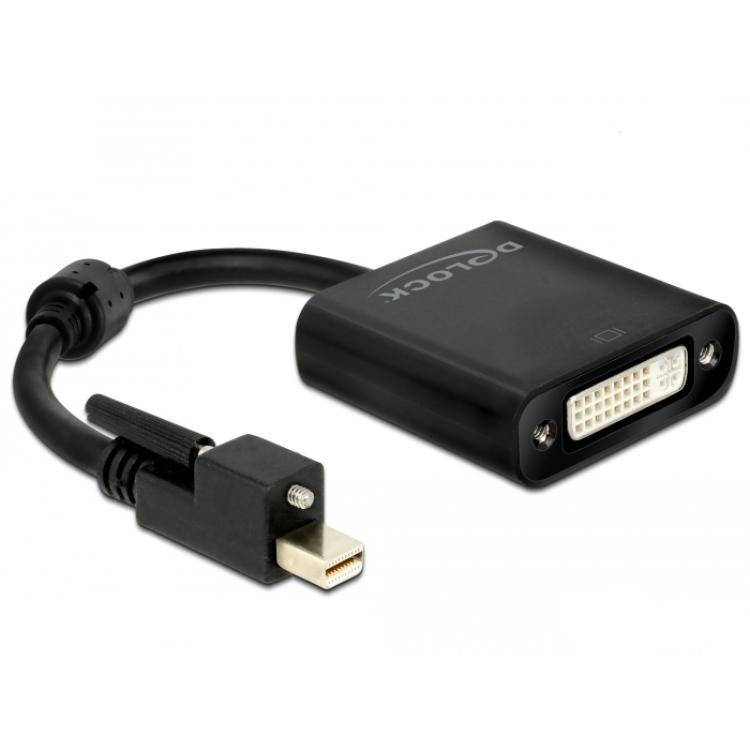 Delock Adapter mini DisplayPort 1.2 stik med skrue > DVI-stik 4K Ak - Delock